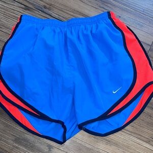 Nike Women's Athletic Shorts in Blue and red/orange small